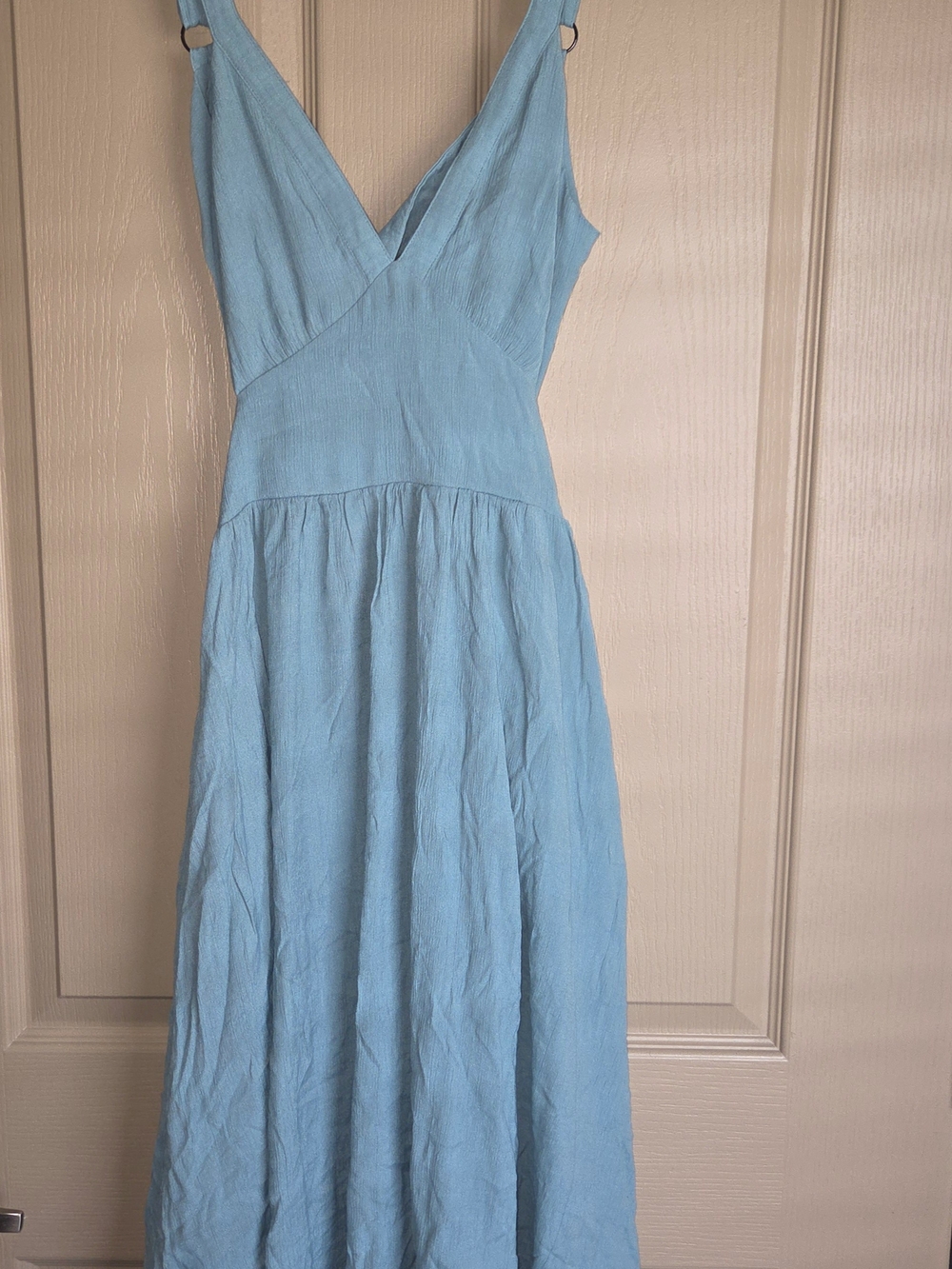Source Unknown Light Blue V-Neck Sleeveless Maxi Dress